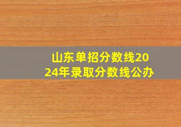 山东单招分数线2024年录取分数线公办