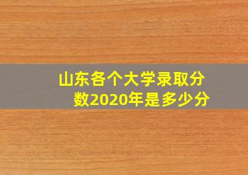 山东各个大学录取分数2020年是多少分