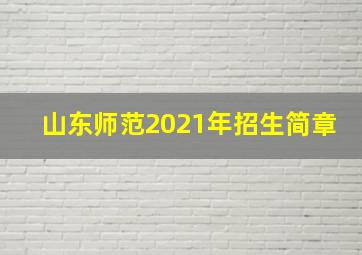 山东师范2021年招生简章