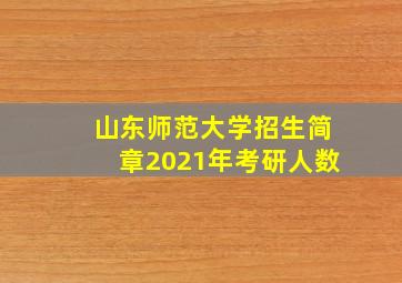 山东师范大学招生简章2021年考研人数