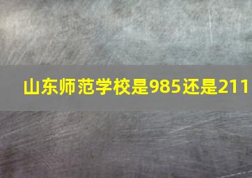 山东师范学校是985还是211