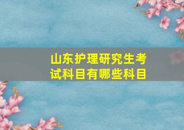 山东护理研究生考试科目有哪些科目