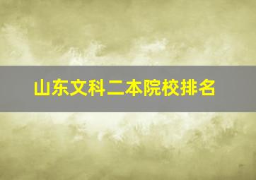 山东文科二本院校排名