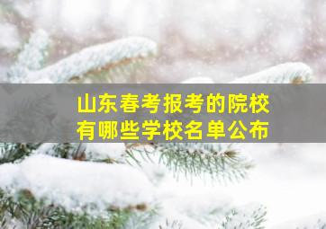 山东春考报考的院校有哪些学校名单公布