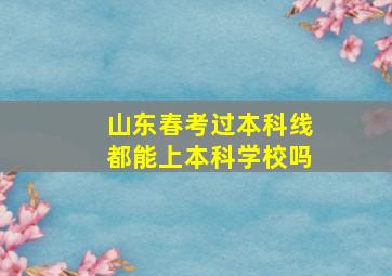 山东春考过本科线都能上本科学校吗