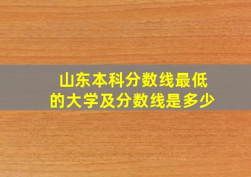 山东本科分数线最低的大学及分数线是多少