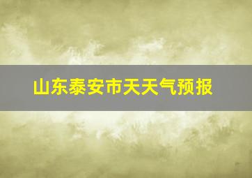 山东泰安市天天气预报