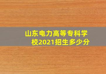 山东电力高等专科学校2021招生多少分