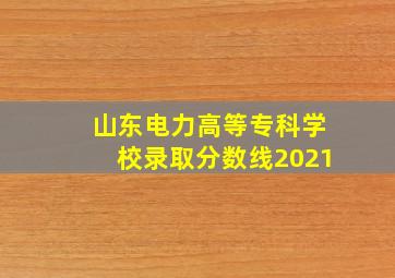 山东电力高等专科学校录取分数线2021