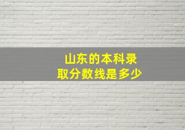 山东的本科录取分数线是多少