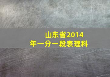 山东省2014年一分一段表理科