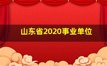 山东省2020事业单位