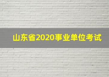 山东省2020事业单位考试