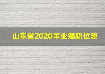 山东省2020事业编职位表