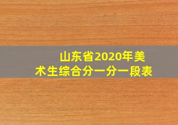 山东省2020年美术生综合分一分一段表