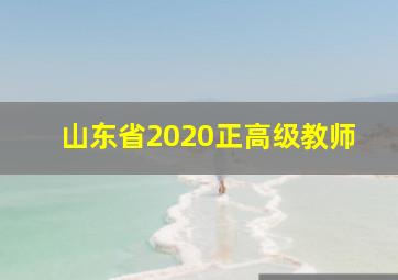 山东省2020正高级教师