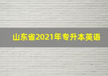 山东省2021年专升本英语