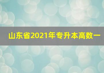 山东省2021年专升本高数一