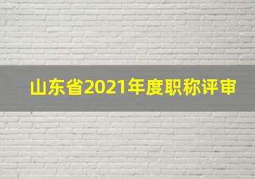 山东省2021年度职称评审