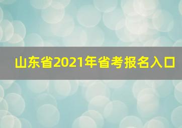 山东省2021年省考报名入口