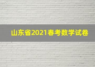 山东省2021春考数学试卷