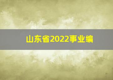 山东省2022事业编