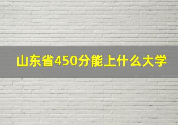 山东省450分能上什么大学