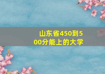 山东省450到500分能上的大学