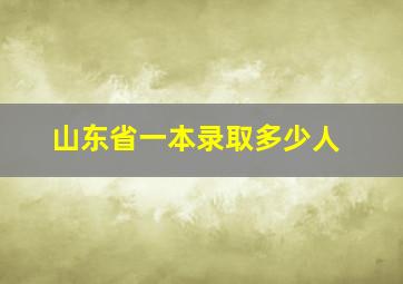 山东省一本录取多少人