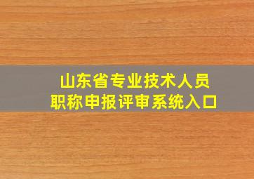 山东省专业技术人员职称申报评审系统入口