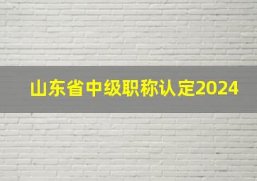 山东省中级职称认定2024