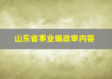 山东省事业编政审内容