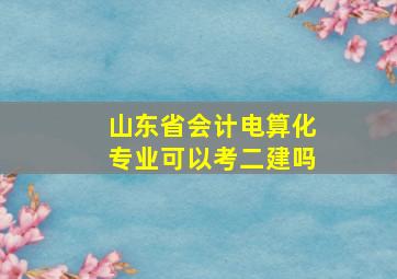 山东省会计电算化专业可以考二建吗