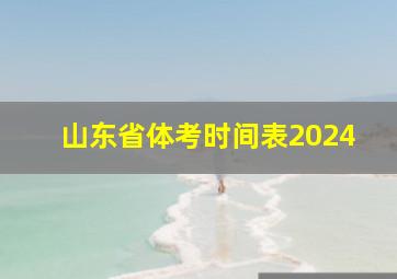 山东省体考时间表2024