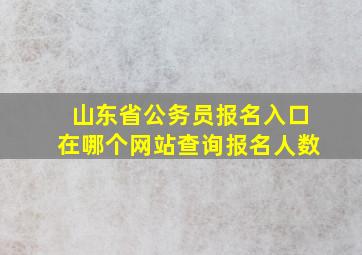 山东省公务员报名入口在哪个网站查询报名人数