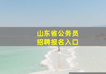 山东省公务员招聘报名入口