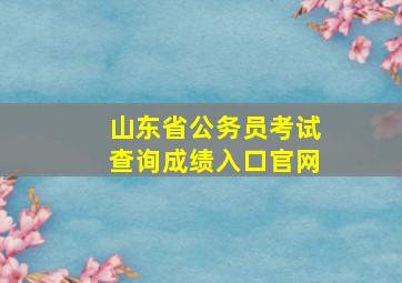 山东省公务员考试查询成绩入口官网