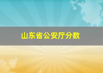 山东省公安厅分数