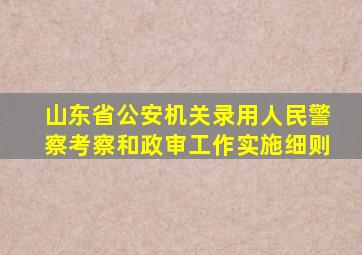 山东省公安机关录用人民警察考察和政审工作实施细则