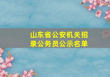 山东省公安机关招录公务员公示名单