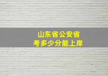 山东省公安省考多少分能上岸