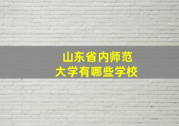 山东省内师范大学有哪些学校