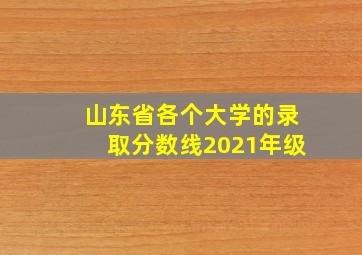 山东省各个大学的录取分数线2021年级