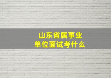 山东省属事业单位面试考什么