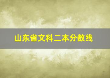 山东省文科二本分数线