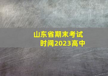 山东省期末考试时间2023高中