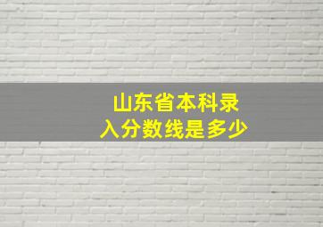 山东省本科录入分数线是多少