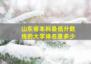 山东省本科最低分数线的大学排名是多少