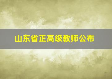 山东省正高级教师公布