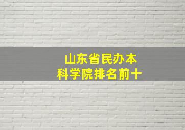 山东省民办本科学院排名前十